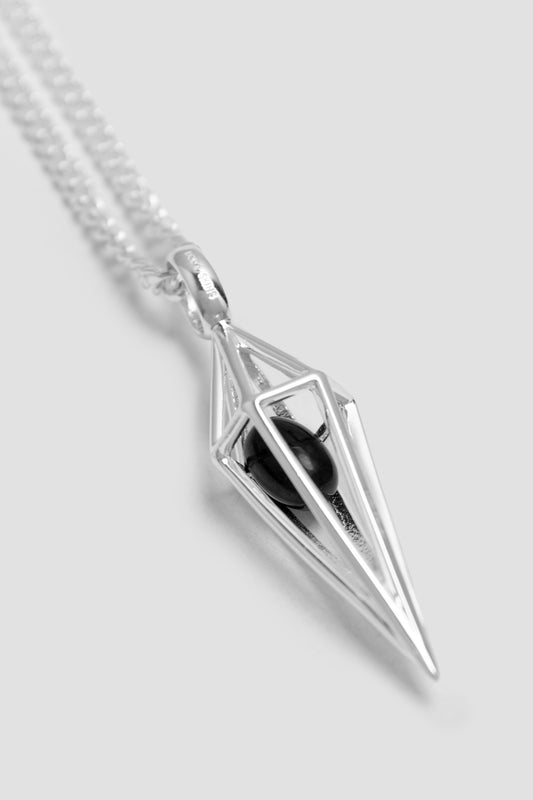 Shungite Geometric Pendant + Chain