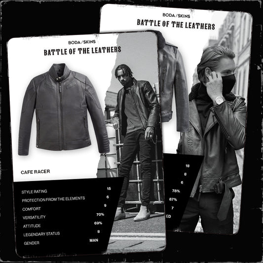 BODA's Battle Of The Leathers: Classic Biker Winter Vs. Cafe Racer