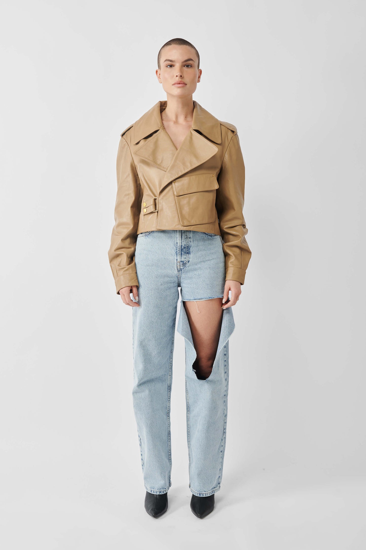 Cropped Blouson Sand