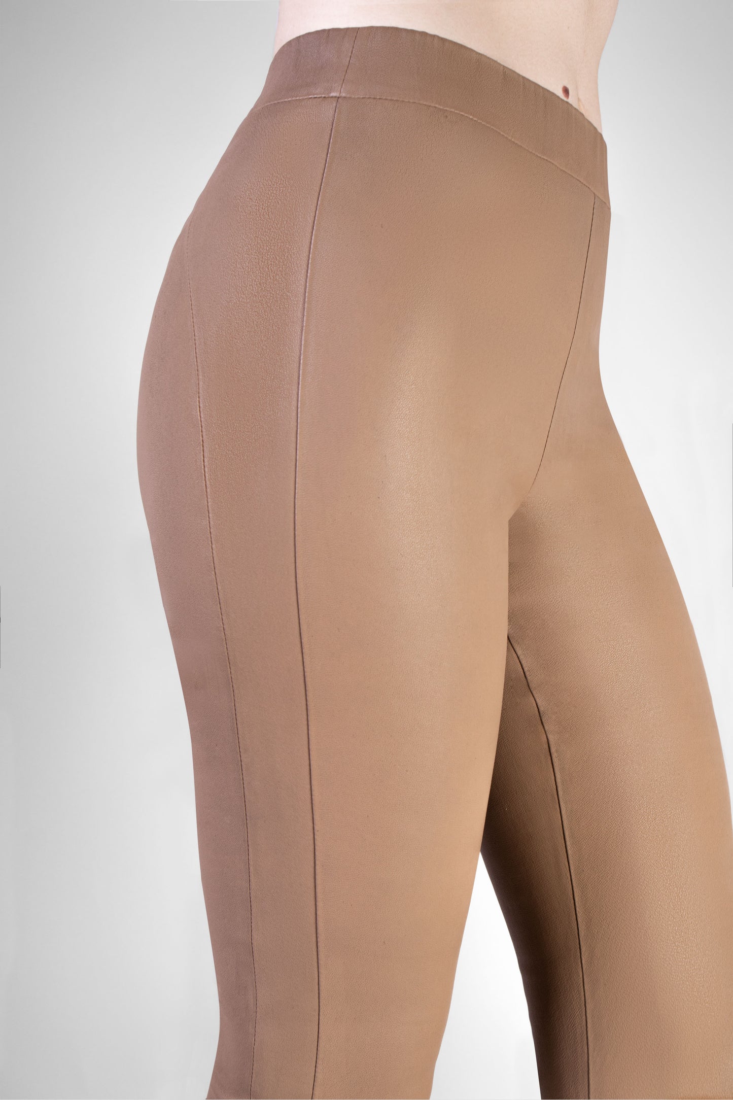 Kay Michaels Leather Leggings - Sand